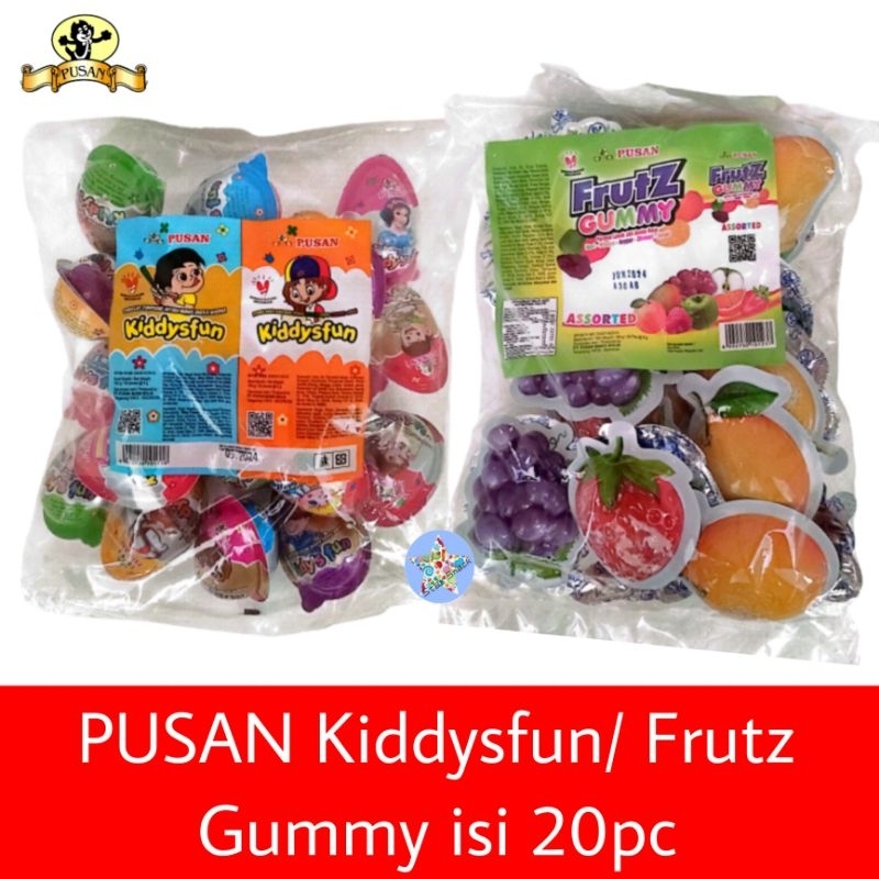 Pusan Frutz gummy/ Kiddysfun coklat telur isi 20pc