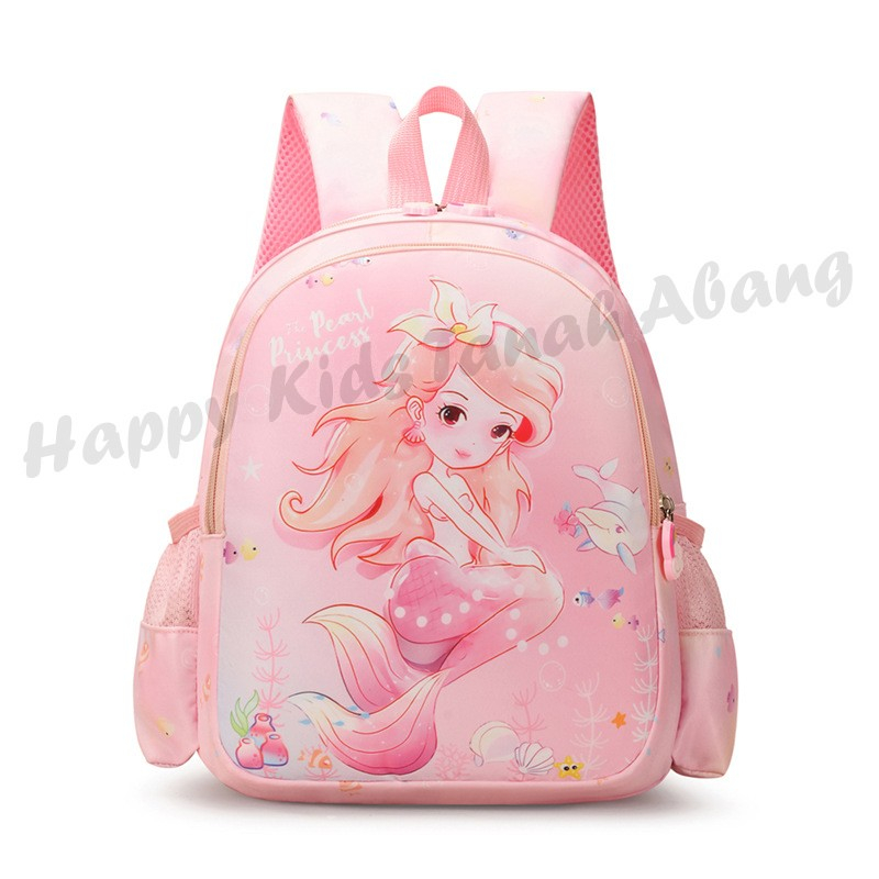 TAS SEKOLAH ANAK TK SD / TAS RANSEL ANAK PEREMPUAN MOTIF KARTUN MERMAID LUCU KEKINIAN / TAS ANAK MURAH BERKUALITAS