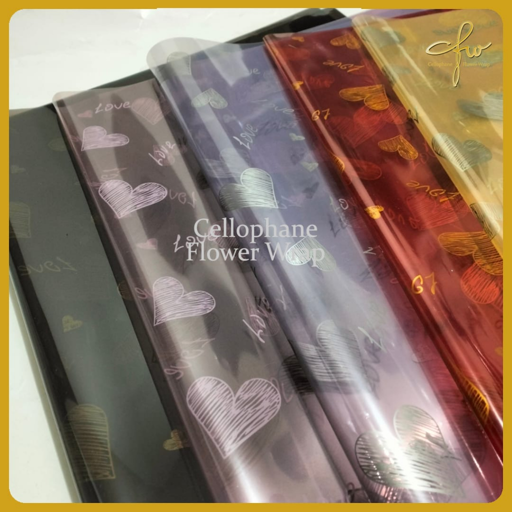 

Kertas Buket Heart Love Trasnparant Flower Wrapping