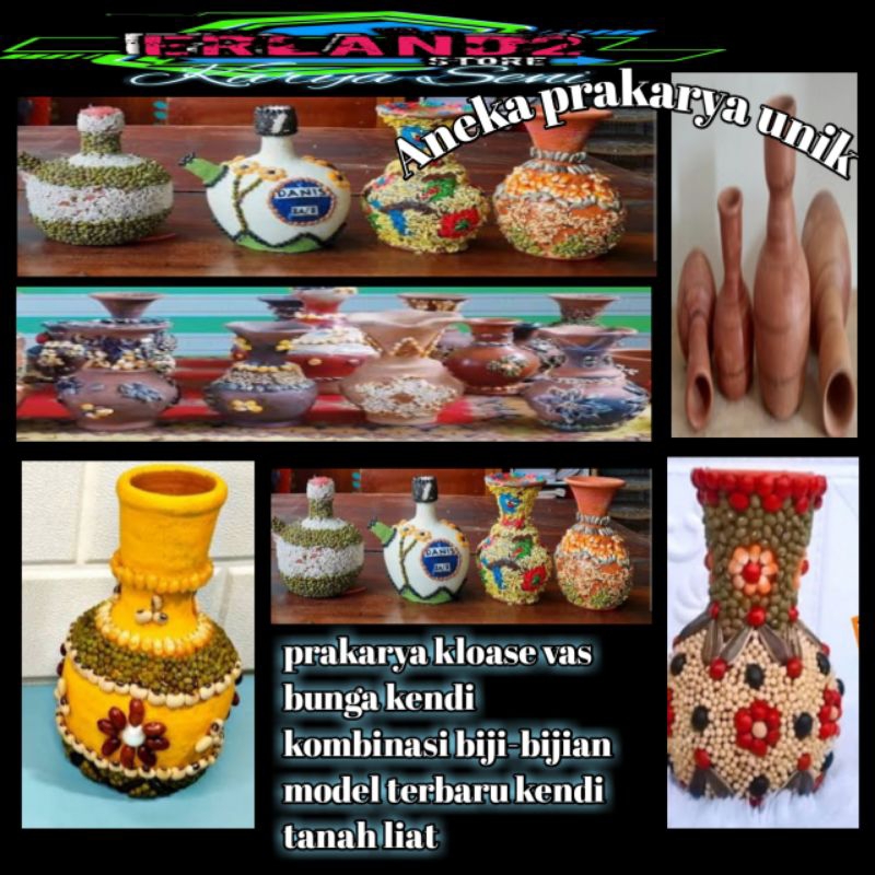 prakarya vas bunga kolase dari kendi tanah liat