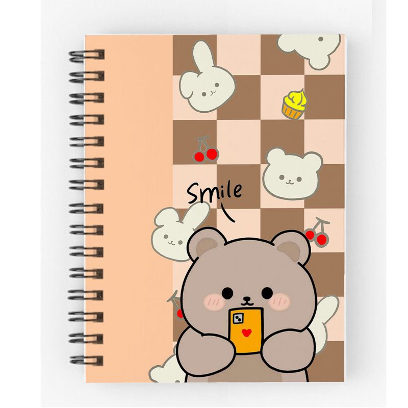

Notebook A6 Teddy bear ring buku spiral diary