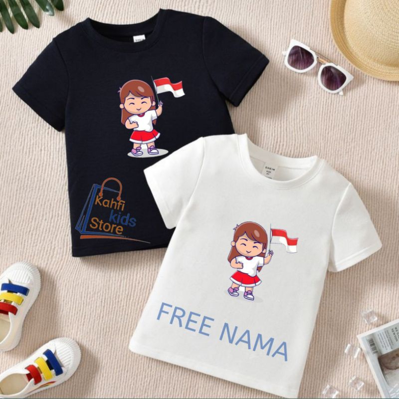Kaos Anak Gambar bendera merah putih I Kaos distro Sablon DTF Laki-laki dan Perempuan Premium Terbar