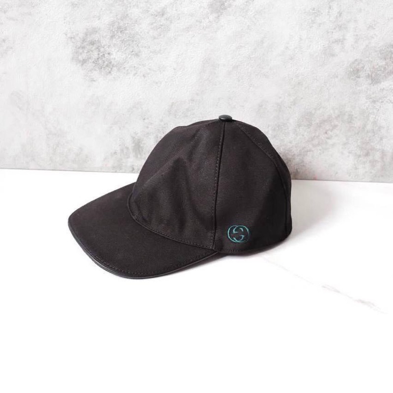 Gucci Baseball Cap Black Logo GG Green