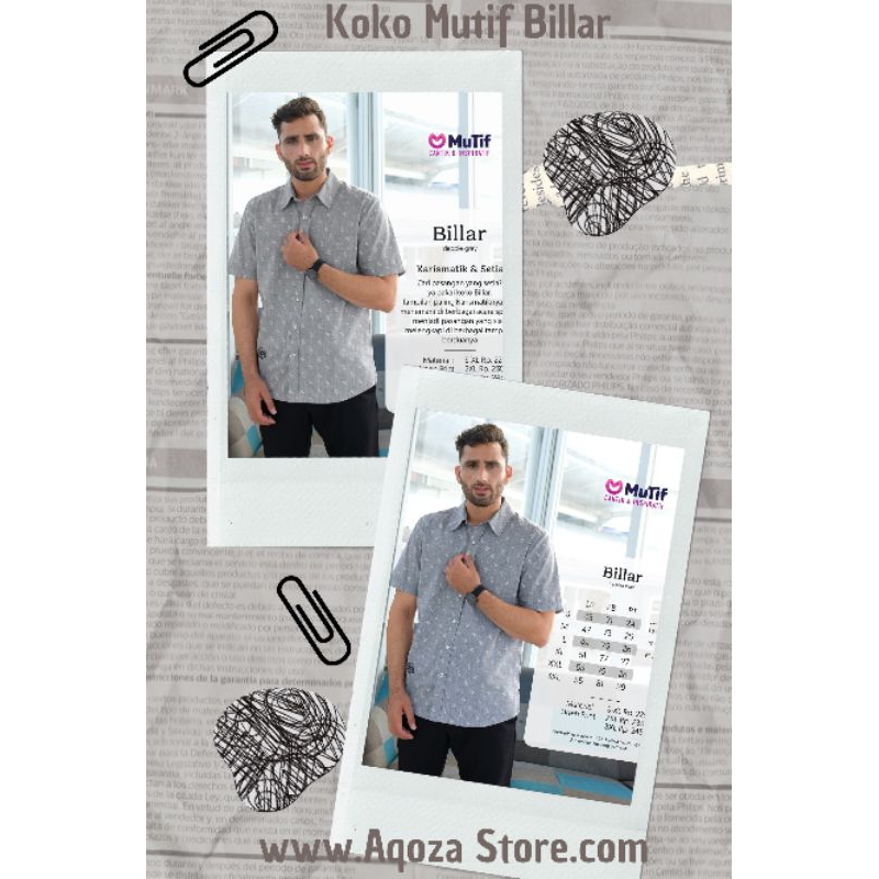 Koko Mutif Billar | Koko Lengan Pendek | Koko Motif | Koko Mutif Terbaru | Koko Lengan Pendek Terbar