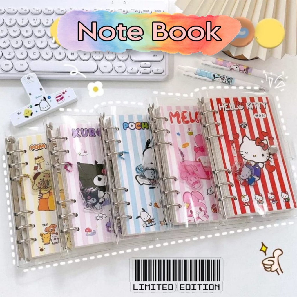 

Berkattoserba Buku Binder A6 Karakter Lucu Sanrio Set 6 Lubang Lepas DIY
