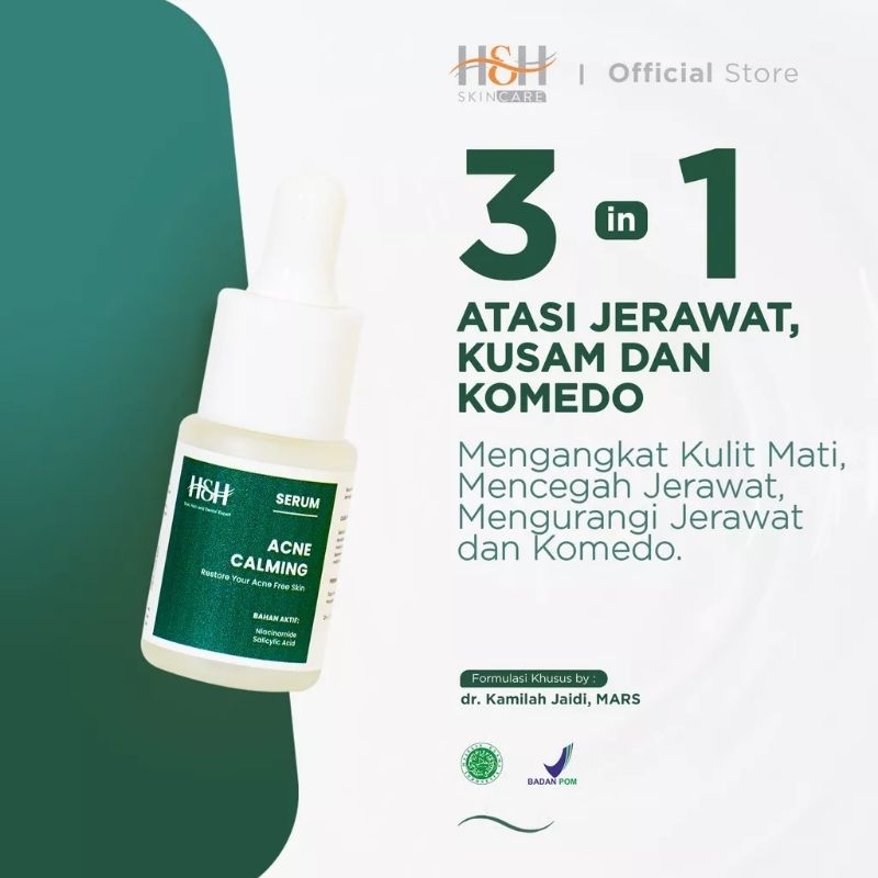 H&H Serum Acne Calming serum untuk jerawat & bekas jerawat kemerahan
