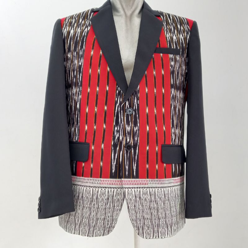 Jas tenun ulos sumatera/ Jas ulos sumatera / Jas formal ulos kombinasi superblack