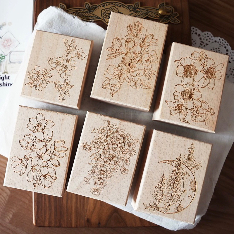 

Two Raccoons Plant Rubber Stamp