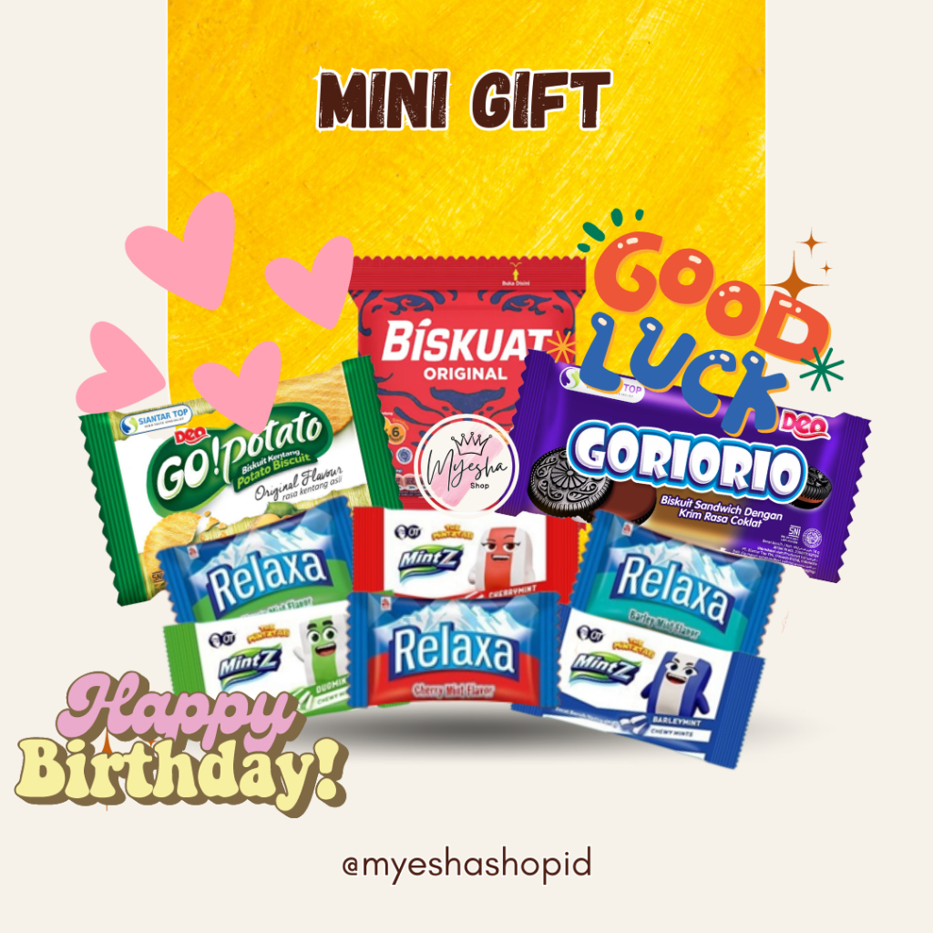 

MINI GIFT | SNACK | HADIAH ULANG TAHUN | HADIAH WISUDA | MINI GIFT SNACK | SNACK CUSTOM | KADO