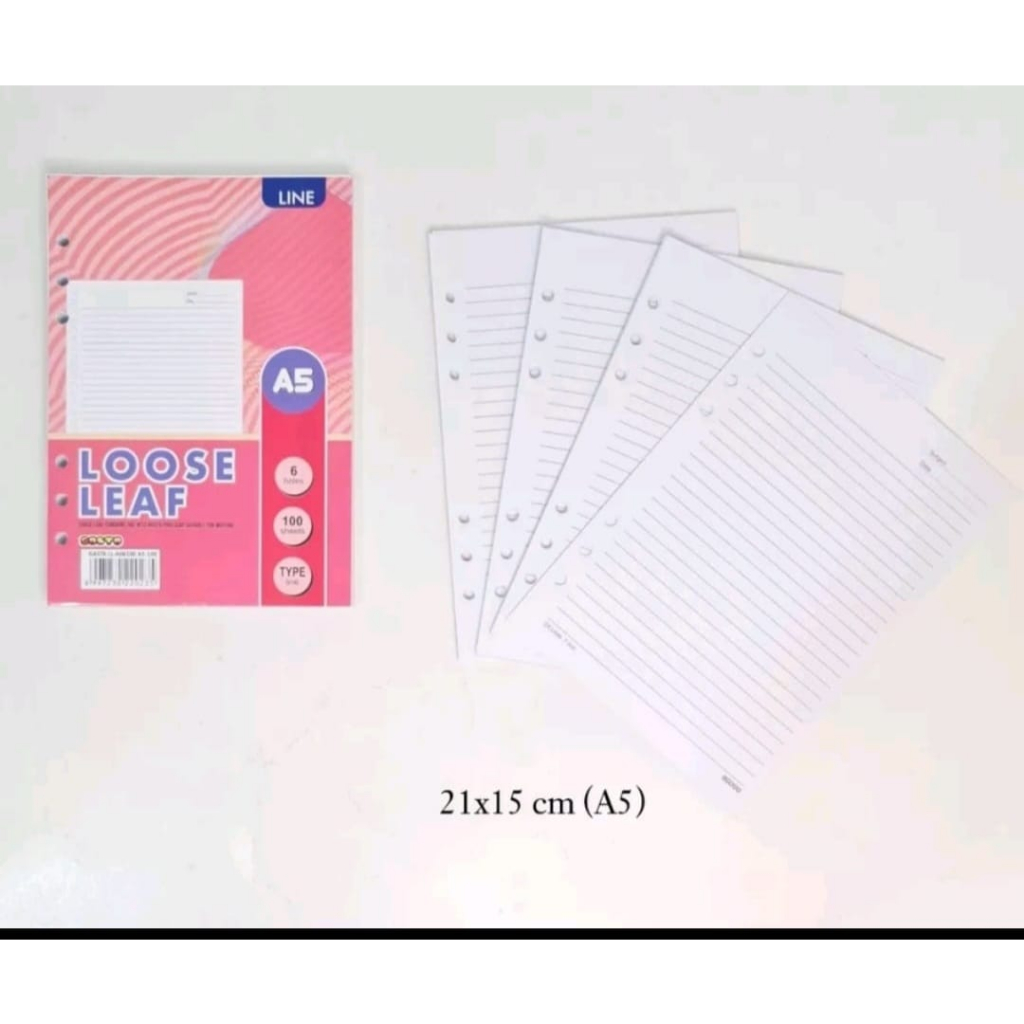 

Kertas Loose leaf Gasta A5 6 RING / Isi binder A5 6 hole - 100 lembar