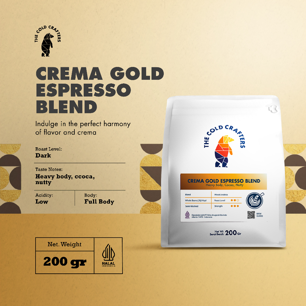 

Crema Gold Espresso Blend Arabica Mix Coffee Arabika Biji Kopi Bubuk