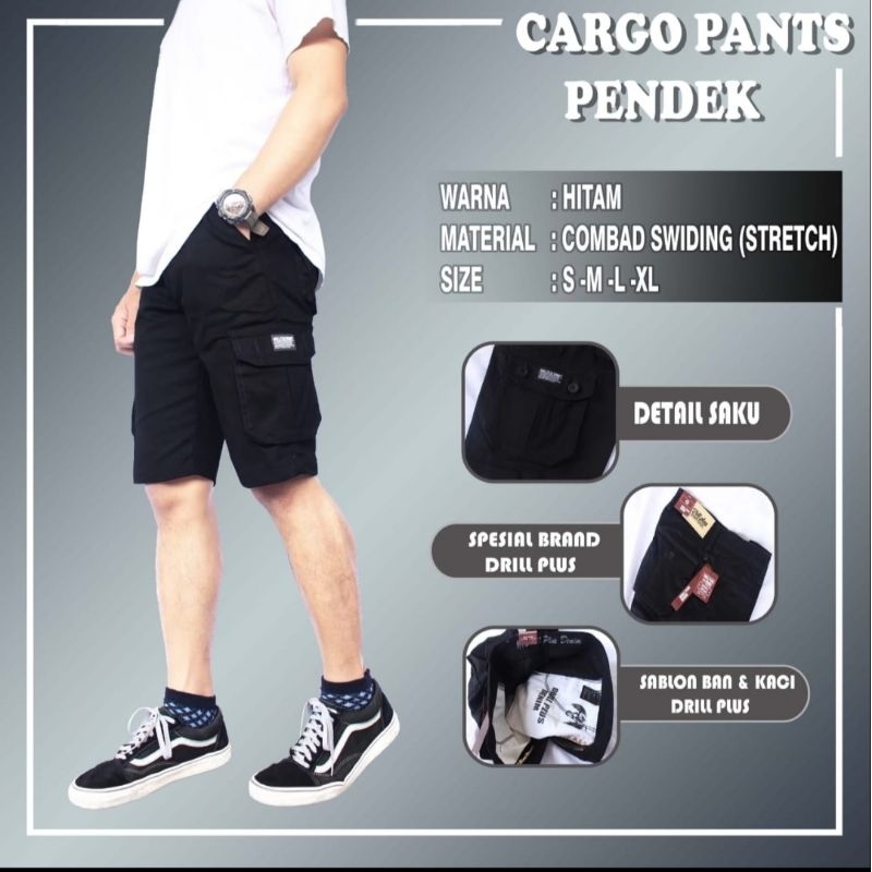 Celana cargo pendek pants pria distro canvas drill / Celana cargo pria pendek big size jumbo 27-42