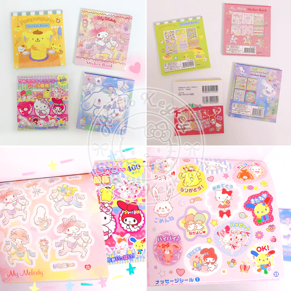 

stiker book hello kitty mix melody cinnamoroll pompompurin sanrio