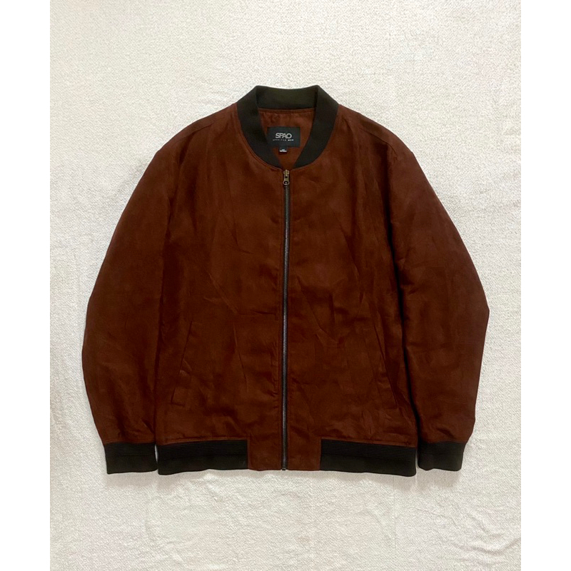 SPAO MEN BOMBER JACKET SUEDE