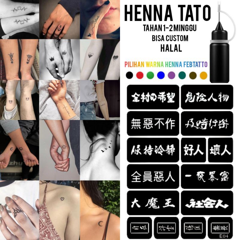 Henna Tato Halal Tahan Lama Bisa Custom Hena Kit 10ml - HEN E04