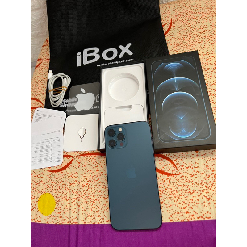 IPHONE 12 PRO MAX 128GB RESMI IBOX FULL ORIGINAL BH 84% ORI NORMAL 100% MULUS 99% LIKE NEW