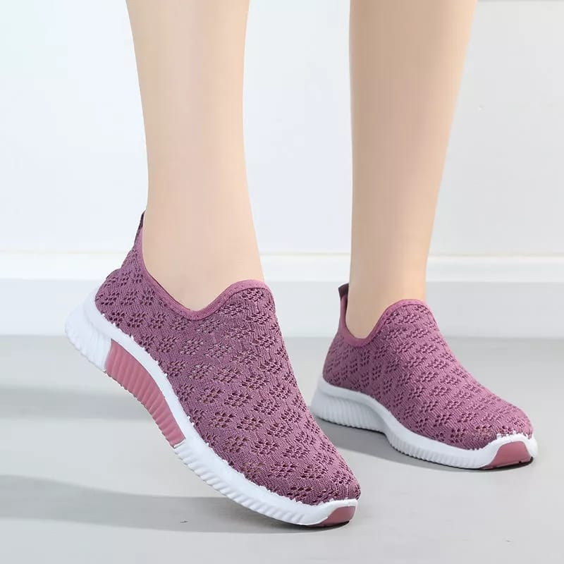 Terbaru Nw010 Sepatu Slip On Wanita Import Sepatu Fashion Wanita Korea Motif Jaring