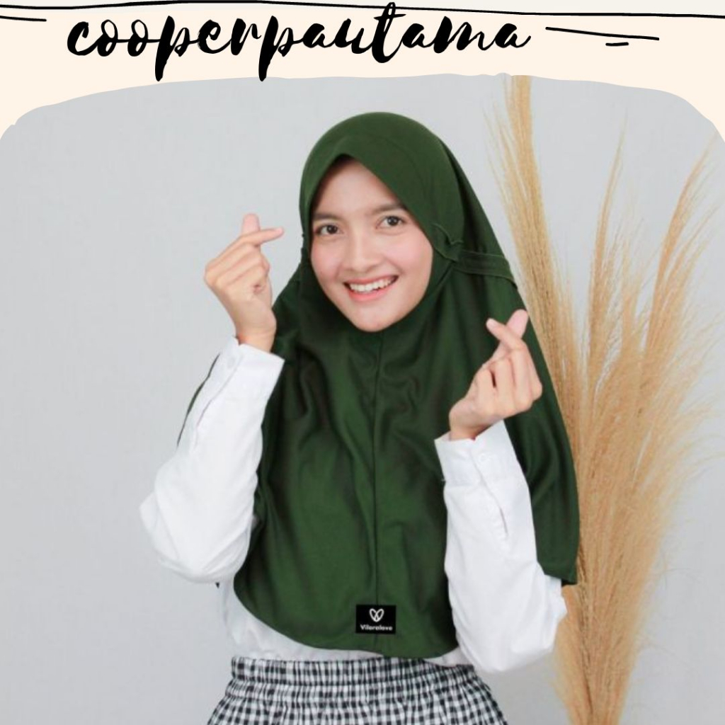 VILORA JILBAB SEKOLAH ARMY|SIZE M L XL XXL JILBAB VILORALOVE WARNA DUSTY PINK, UNGU MUDA , ORANGE, P