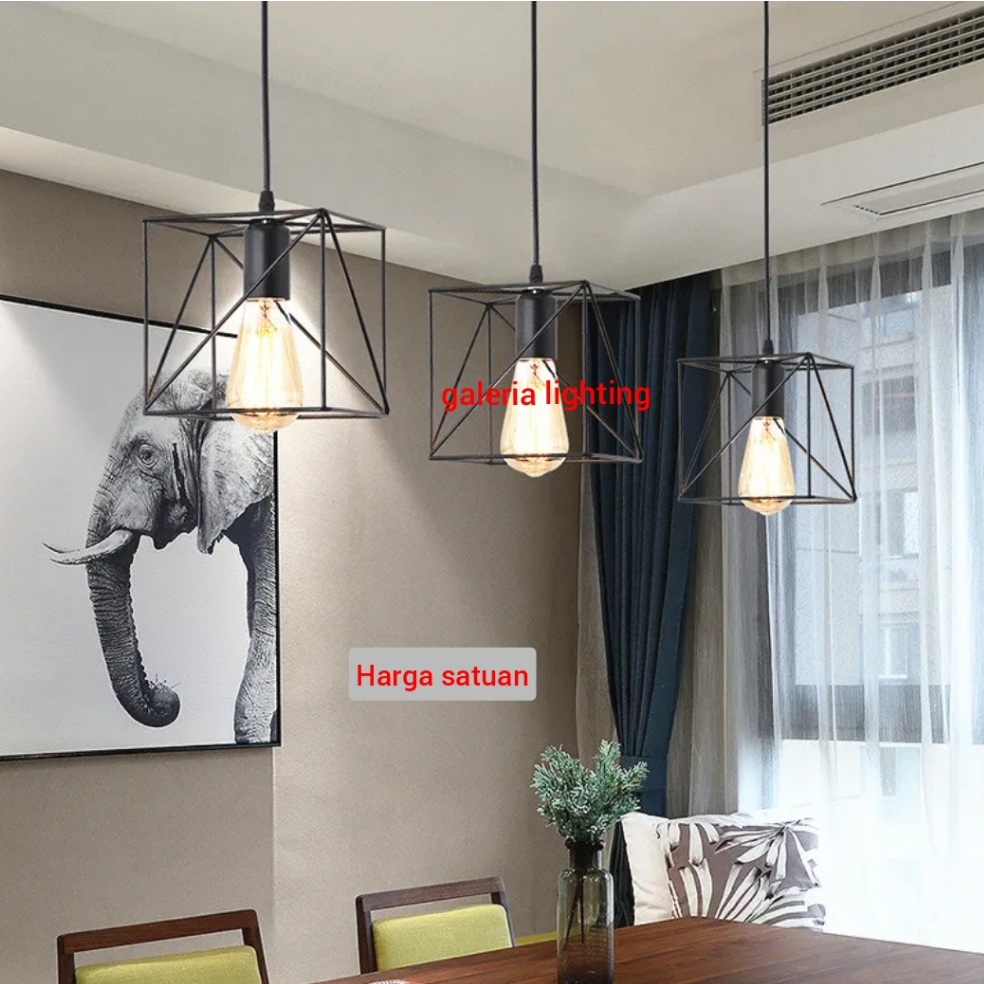 Lampu gantung vintage industrial cafe restoran tipe TY8781/1P