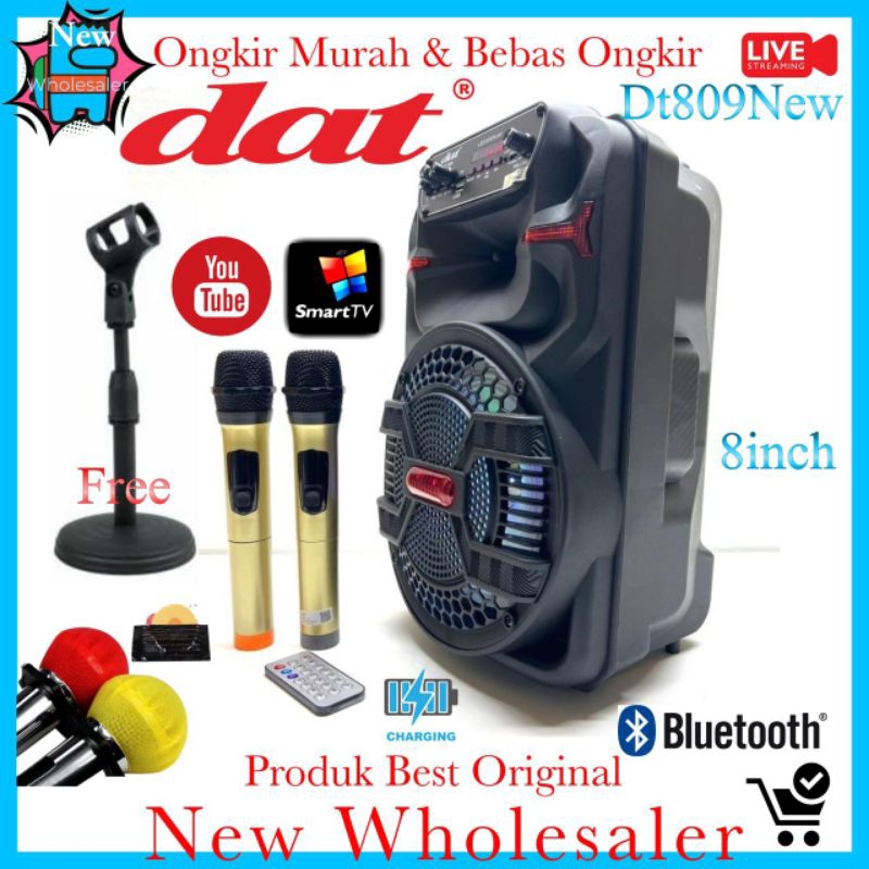 speaker Aktif 8 inch wireles portable Dat Dt809New Original resmi