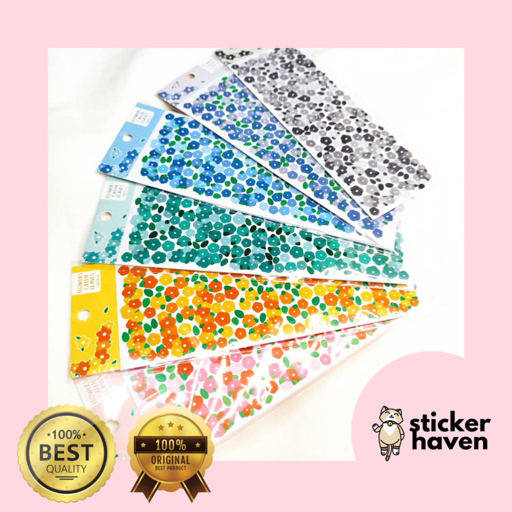 

[TOSERBA MARIO] Sticker Bunga Lucu Korea Kualitas Impor Warna Warni Ukuran Sedang