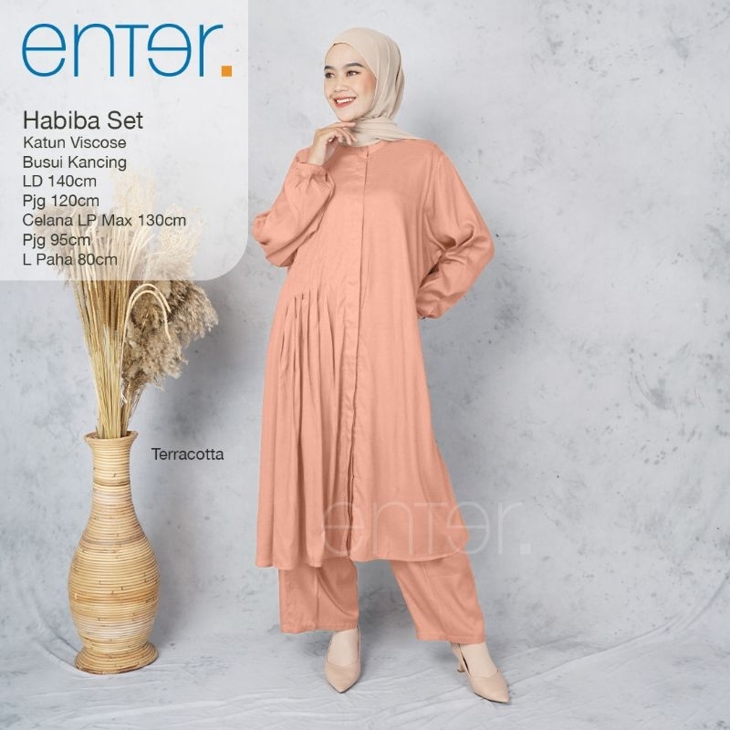 SETELAN RAYON HABIBA SET ORI ENTER HIJAB