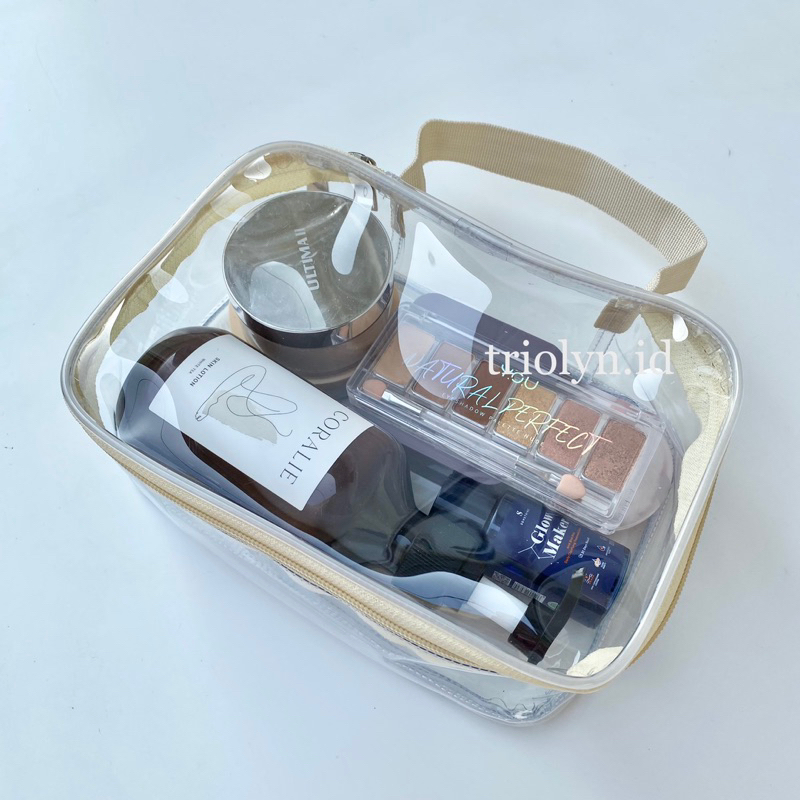 Tas Kosmetik Portable Travel Transparan Pouch Make Up Pouch Plastik Wash Bag Besar