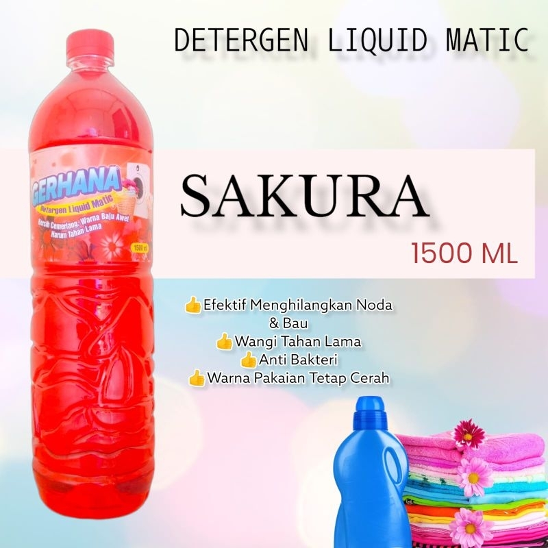 Detergent Cair 1.5Liter Sabun Cuci Baju Detergen Cair Sabun Cuci Pakaian Ditergen Cair Sabun Cuci Laundry Ditergent Sabun Cuci Cair Deterjen Cair Sabun Cuci Loundry Diterjen Cair Sabun Cair Londry So Klin Cair Rinso