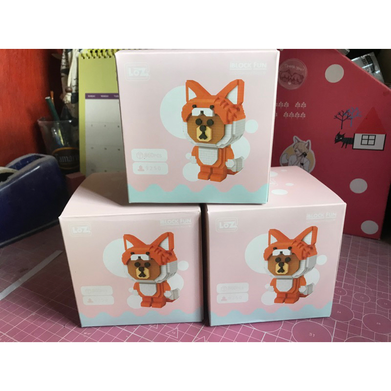 LOZ LOZTOY Nano Diamond Block Bear with Fox costume 9250 860pcs with box Beruang kostum rubah renhyu