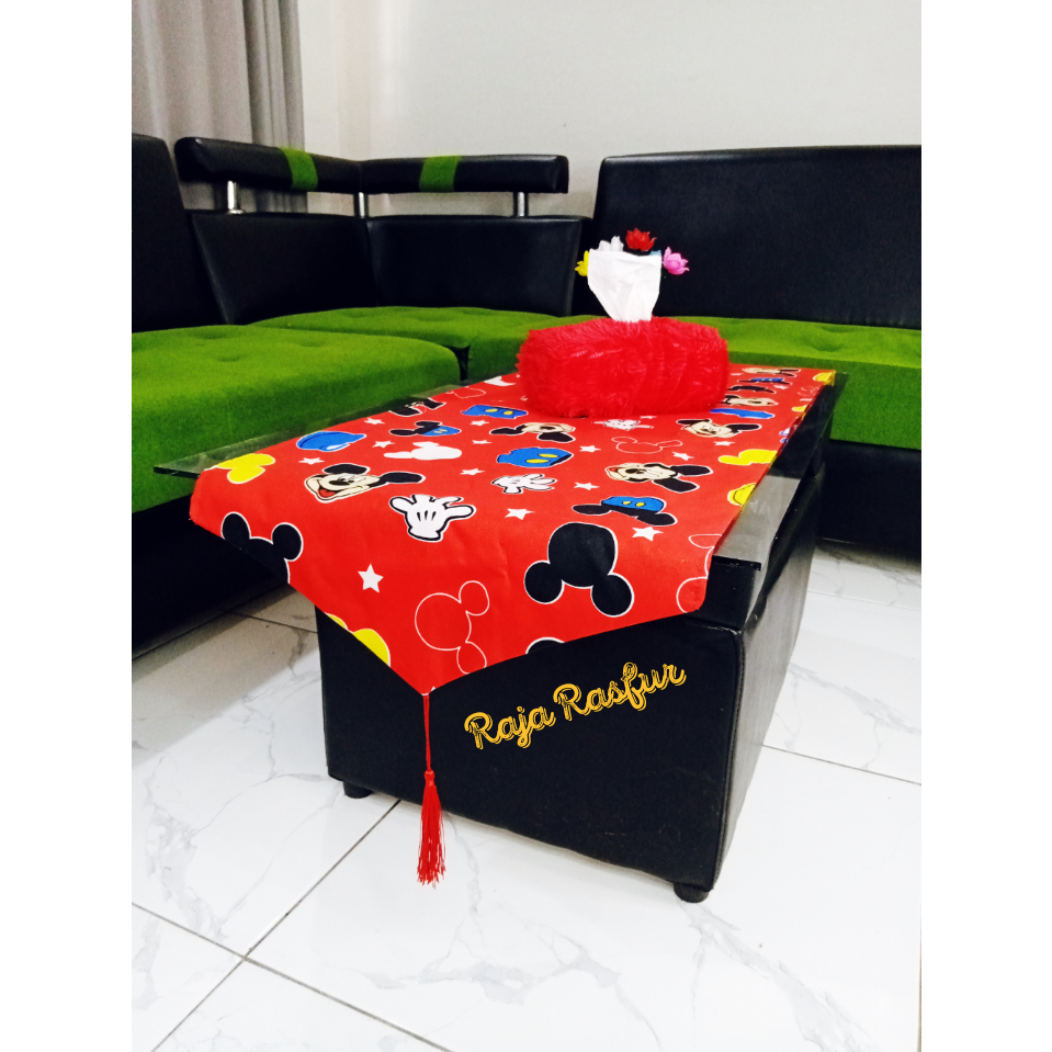 Taplak meja tamu karakter mewah alas meja tamu