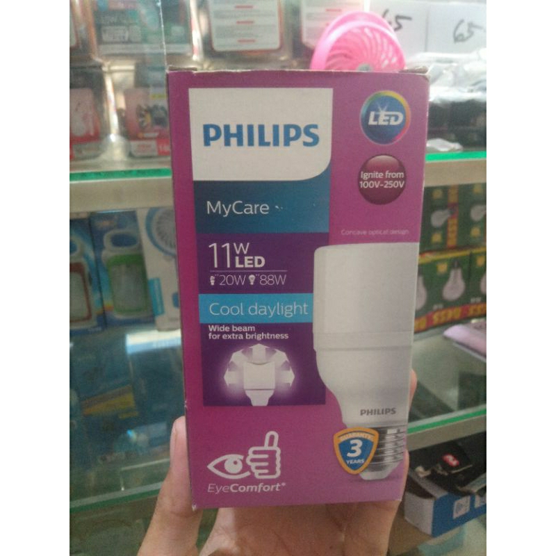 PHILIP MY CARE LED 11 WATT PUTIH/ BOLA LAMPU PHILIPS 11 W