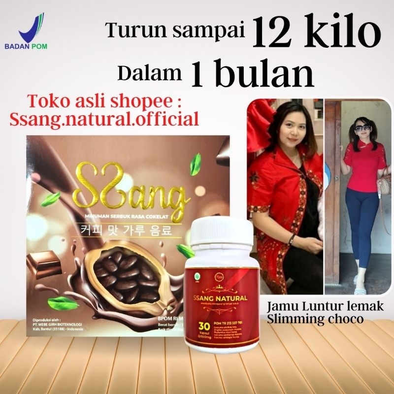 JLL slimming choco SSANG NATURAL EX SANG JAMU  jamu Luntur lemak dan jamu fiber plus pelangsing herb