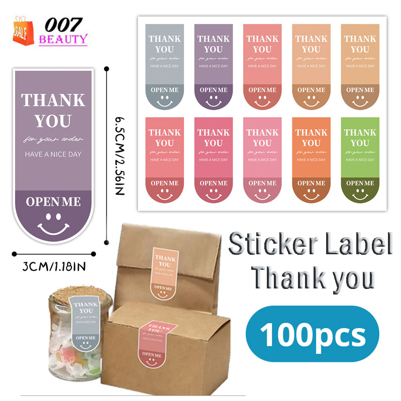 

Stiker Label Open Me Have a Nice Day Isi 100 pcs Stiker Thank You Murah!