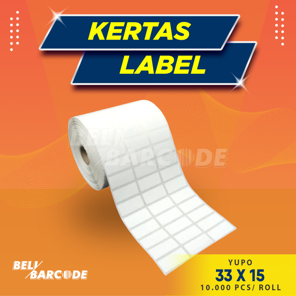 

Label Barcode Yupo 33x15 / 33 x 15 Kertas Stiker 10000pcs