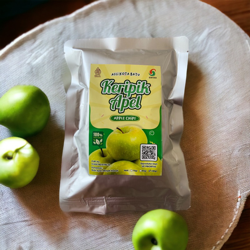 

Keripik Buah Apel Sentosa 100gr - Kripik Apel - Apple Fruit Chips - Camilan Keripik Sehat Apel Khas Batu Malang