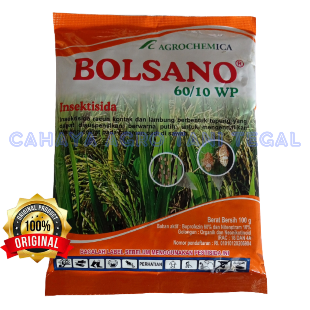 INSEKTISIDA BOLSANO 60/10 WP 100 GRAM PEMBASMI WERENG PADI Bahan Aktif : Buprofezin 60%, Nitenpiram 