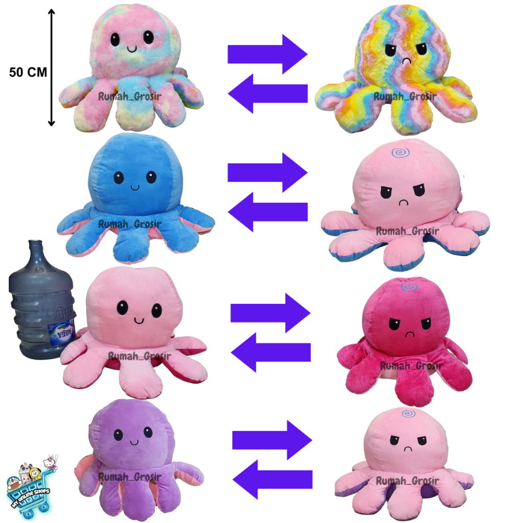 Boneka Gurita Giant Besar Octopus Doll Ubur Viral Giant