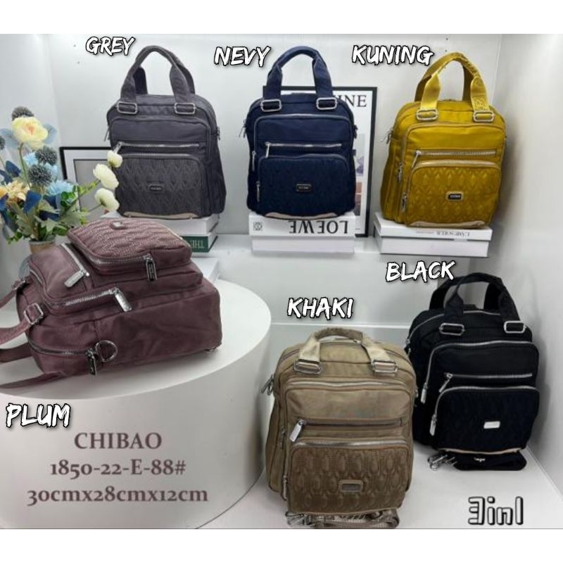 TAS ORI CHIBAO KANVAS 3in1 "Large" Ransel Slempang Jinjing CB1850-E 5Res