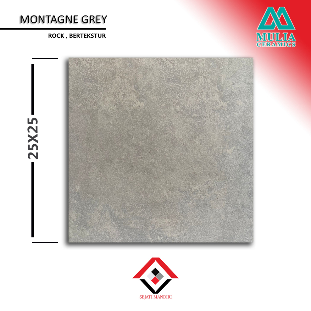 keramik kamar mandi 25x25 - motif batu alam - montage grey
