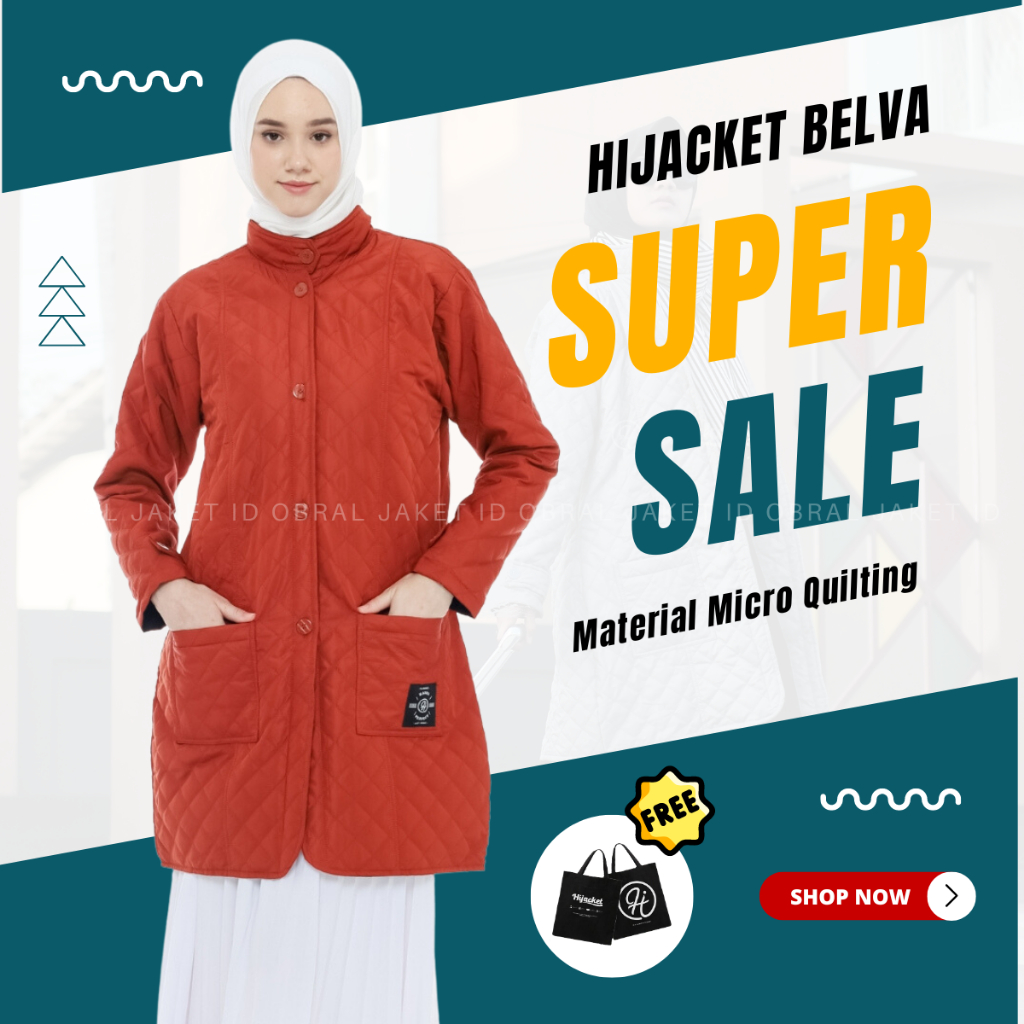 HIJACKET BELVA Jaket Wanita Muslimah / Jacket Hijab Syari / Cardigan Cewek Jumbo