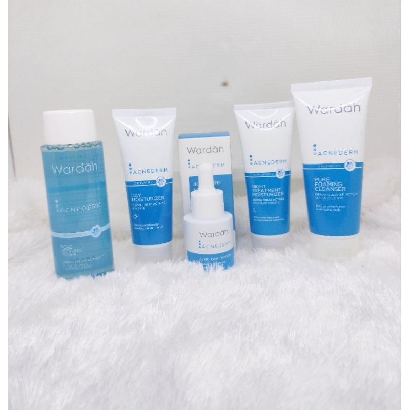 Wardah Paket Acnederm 5 set/ Paket wardah Ekonomis/ Obat jerawat Wardah