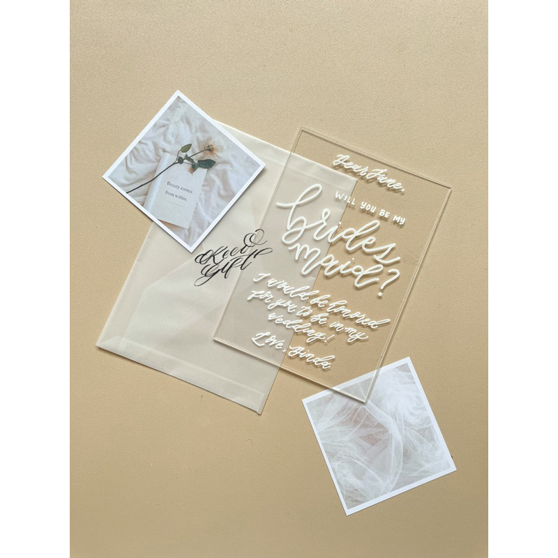 Bridesmaid Greeting Card Acrylic | Ucapan Bridesmaid | Bridesmaid Card | Custom Bridesmaid Card | Uc
