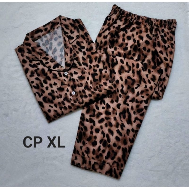 setelan piyama baju tidur wanita motif macan/loreng