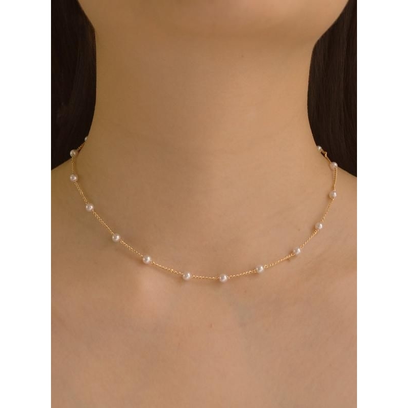 FANMY | fether pearl necklace | pearl necklace style | kalung mutiara unisex | kalung mutiara polos 