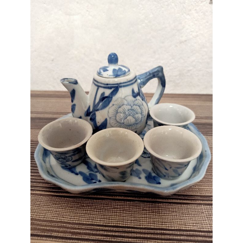 Pajangan teko cangkir miniatur klasik