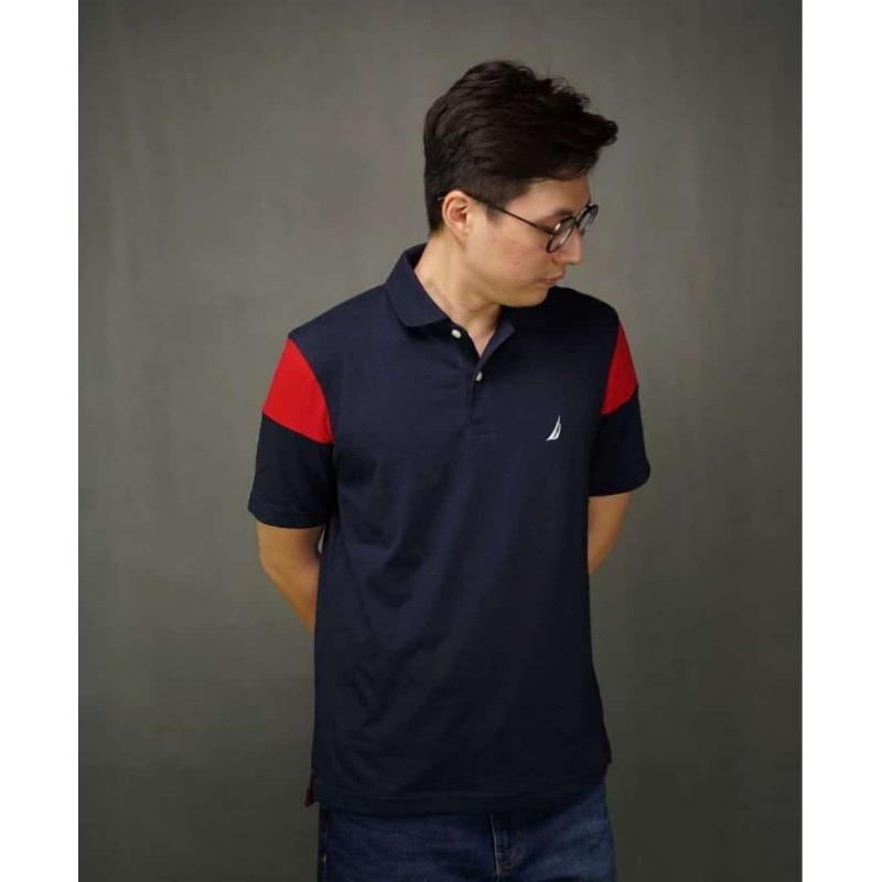 Kaos kerah polo shirt nautica navy / polo mens pria nautica