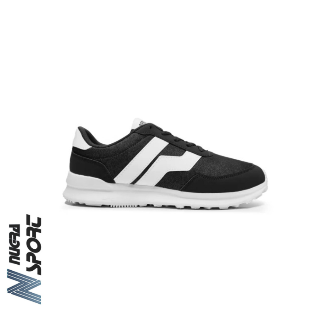 Sepatu Sneakers Piero City Core Denim Big Logo Black White