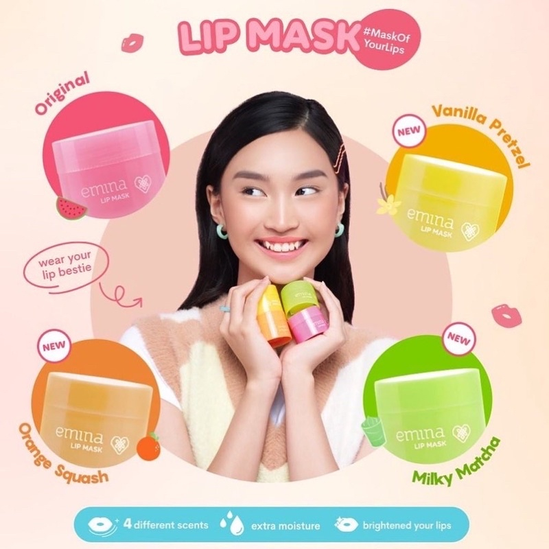 [BPOM] [9 GR] Emina Lip Mask Sleeping Mask Shea Butter 7 Natural oil BPOM Travel Size 9g