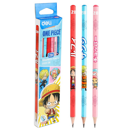 

Deli One Piece Graphit Pencil / Pensil Kayu Grafit 2B Lucu Kartun One Piece