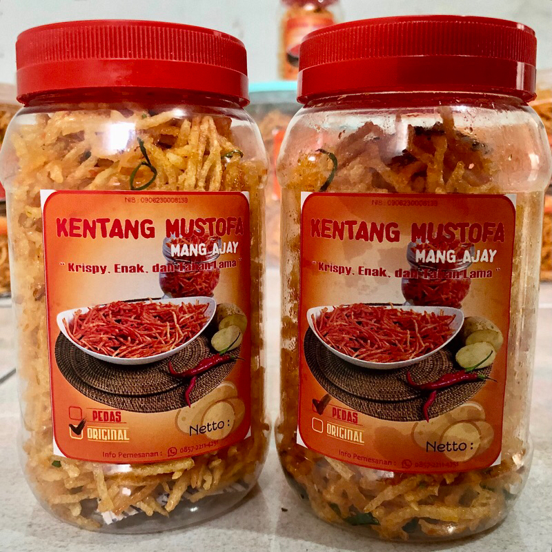 

Kentang Mustofa Mang Ajay Crispy Kriuk Tahan Lama Kemasan Toples 100gram